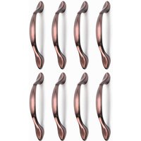 8 Stück Vintage-Möbeltürgriffe, Vintage-Schrankgriffe, bogenförmiger Möbelgriff (Lochmittenabstand 96 mm, Rotbronze) von ZOLGINAH