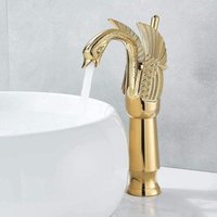 Badezimmer Wasserhahn Gold Massiv Messing Hohe Mischbatterie Waschbecken Wasserhahn Deck Montiert Badezimmer Wasserhahn Gold Massiv Messing Hohe Mischbatterie Waschbecken Wasserhahn Deck Montiert von ZOLGINAH