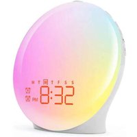 Hellleuchtender Wecker, Sonnenaufgangswecker, Wecklicht simuliert Sonnenaufgang und Sonnenuntergang, mit Radio, 15 Naturgeräuschen, 2 Weckzeiten, Hellleuchtender Wecker, Sonnenaufgangswecker, Wecklicht simuliert Sonnenaufgang und Sonnenuntergang, mit Radio, 15 Naturgeräuschen, 2 Weckzeiten, von ZOLGINAH