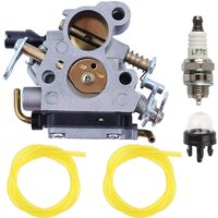 Husqvarna 235 236E 240E Vergasersatz für Zama Kettensägen C1T-W33 CS2234 CS2238, inklusive Starterbirne, Zündkerze und Kraftstoffleitung. von ZOLGINAH