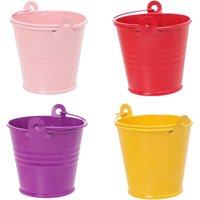 Ineasicer 12 Stück Mini-Pflanzeimer, Mini-Metalleimer, Mini-Metalleimer mit Griffen, Mini-Metalleimer für Blumentopf für Gastgeschenk, Hochzeit, von ZOLGINAH