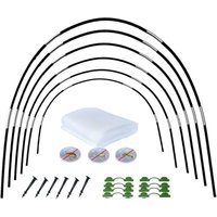 Ineasicer 18-teiliges Gartennetz-Set, Gewächshaus-Reifen, Wachstumstunnel-Reifen für Gewächshaustunnel, Gartentunnel-Stützrahmen (2 x 6 m) von ZOLGINAH