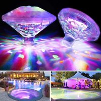 Ineasicer 2-teiliges LED-Poollicht, Disco-Badezimmerlicht, tauchfähiges LED-Licht mit 8 mehrfarbigen Beleuchtungsmodi, schwimmendes IP67-Poollicht von ZOLGINAH