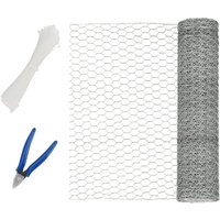 Ineasicer 40 cm x 10 m verzinktes sechseckiges Drahtgeflecht mit 100 Kabelbindern und 1 Drahtschneider, sechseckiges Drahtgeflecht für von ZOLGINAH