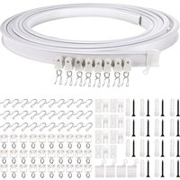 Ineasicer 5 m faltbare Gardinenschiene, flexible Deckenvorhangschiene mit 24 Gardinengleitern, flexible Gardinenstange für Zuhause, Fenster, Ineasicer 5 m faltbare Gardinenschiene, flexible Deckenvorhangschiene mit 24 Gardinengleitern, flexible Gardinenstange für Zuhause, Fenster, von ZOLGINAH