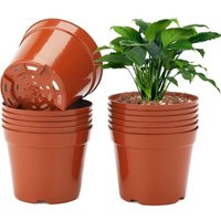 Ineasicer 50 Stück 10 cm Setzlingtöpfe, Kunststoff-Blumentöpfe für den Außenbereich, Pflanztöpfe, Tomatensetzlinge, braun von ZOLGINAH