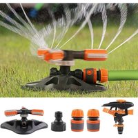 Ineasicer Gartensprinkler, automatischer, um 360 Grad drehbarer, verstellbarer Gartensprinkler, 3-armiger Rasensprinkler, ABS-Rotationssprühdüse, von ZOLGINAH