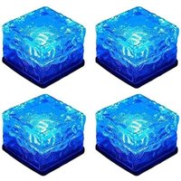 Ineasicer Solarleuchten für den Außenbereich, 4er-Pack wasserdichte Solar-Bodenleuchten, 8 Beleuchtungsmodi, LED-Solar-Gartenleuchten für Terrasse, von ZOLGINAH