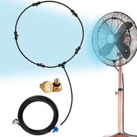 Ineasicer Wassernebelventilator – Nebelleitungsventilatoren – Nebel-Kits mit Messing-Nebeldüse – 6 m, 6 Köpfe mit Ventilen von ZOLGINAH