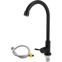 Küchenarmatur, Spültischarmatur aus Edelstahl, Badmischbatterie, Spültischmischbatterie mit hohem Auslauf, einzelner Kaltwasserhahn Küchenarmatur, Spültischarmatur aus Edelstahl, Badmischbatterie, Spültischmischbatterie mit hohem Auslauf, einzelner Kaltwasserhahn von ZOLGINAH