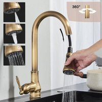 Retro-Küchenarmatur, ausziehbar, Spüle, Fenster, Messing, 304 Edelstahl, Küchenarmatur, ausziehbare Brause, 3 Funktionen (Produkt-SKU: 95331133 Retro-Küchenarmatur, ausziehbar, Spüle, Fenster, Messing, 304 Edelstahl, Küchenarmatur, ausziehbare Brause, 3 Funktionen (Produkt-SKU: 95331133 von ZOLGINAH