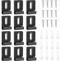 Set mit 12 Metall-Spiegelbefestigungsclips inklusive Schrauben und Gummipads zur rahmenlosen Wandmontage von ZOLGINAH