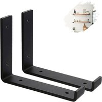 Set mit 2 robusten, 4 mm dicken Wandhalterungen für Gerüste, Wandregalträger, schwarze Industrie-Regalhalterungen mit passenden Schrauben (25 cm) von ZOLGINAH