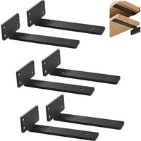 Set mit 6 robusten, rustikalen Wandregalträgern, schwarze Industrie-Regalträger (15,2 cm - 6 Stück) von ZOLGINAH