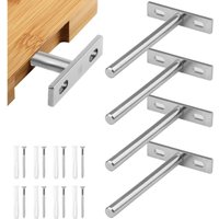 Stück 5-Zoll-Wandregalhalterungen, unsichtbare Regalträger, Wandregalhalterung für unsichtbare Regalmontage, silberfarben Stück 5-Zoll-Wandregalhalterungen, unsichtbare Regalträger, Wandregalhalterung für unsichtbare Regalmontage, silberfarben von ZOLGINAH