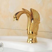 Waschbecken Wasserhähne Modern Gold Swan Wasserhahn Galvanik Messing Badezimmer Mischbatterie Gebogene Mündung Waschbecken Wasserhähne Modern Gold Swan Wasserhahn Galvanik Messing Badezimmer Mischbatterie Gebogene Mündung von ZOLGINAH