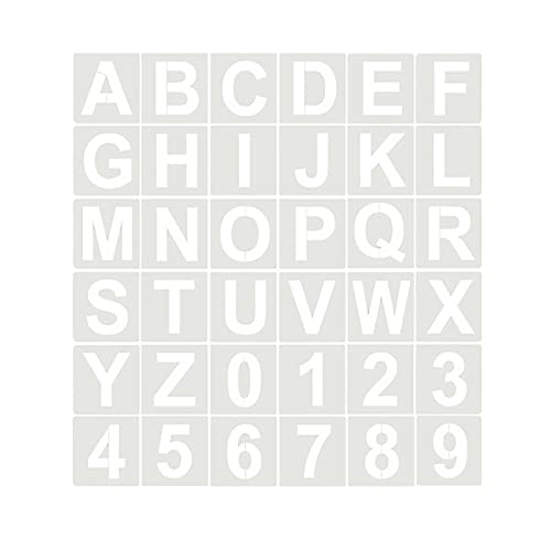 36 Stück Buchstaben Schablone Kunst Kuntstoff Buchstabe Schablone Alphabet Schablonen Set Verbindbar Schablonen Set Wiederverwendbare von ZOLISCHE