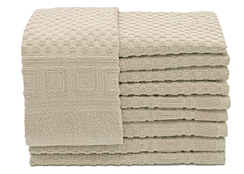 ZOLLNER 10er-Set Gästehandtücher mit Waffelmuster, Größe ca. 30x50 cm, Cappuccino von ZOLLNER