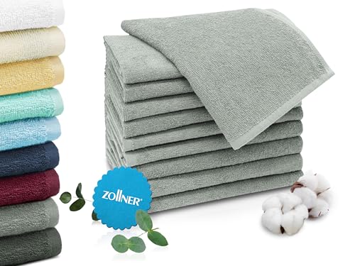 ZOLLNER 10er Set Gästehandtücher in 30x50 cm - saugstarke und weiche Gästetücher in hellgrau - mit praktischem Aufhänger - waschbar bis 60°C - Baumwolle - Hotelqualität ZOLLNER 10er Set Gästehandtücher in 30x50 cm - saugstarke und weiche Gästetücher in hellgrau - mit praktischem Aufhänger - waschbar bis 60°C - Baumwolle - Hotelqualität von ZOLLNER