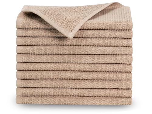 ZOLLNER 10er Set Gästetücher in 30x50 cm - langlebige Handtücher in beige - mit praktischem Aufhänger - Zeitloses Waffelmuster - waschbar bis 95°C - Baumwolle - Hotelqualität ZOLLNER 10er Set Gästetücher in 30x50 cm - langlebige Handtücher in beige - mit praktischem Aufhänger - Zeitloses Waffelmuster - waschbar bis 95°C - Baumwolle - Hotelqualität von ZOLLNER