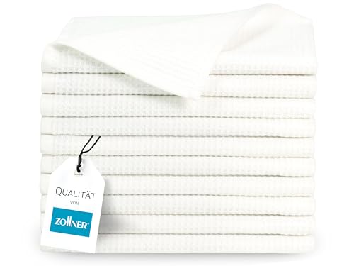 ZOLLNER 10er Set Gästetücher in 30x50 cm - langlebige Handtücher in weiß - mit praktischem Aufhänger - Zeitloses Waffelmuster - waschbar bis 95°C - Baumwolle - Hotelqualität ZOLLNER 10er Set Gästetücher in 30x50 cm - langlebige Handtücher in weiß - mit praktischem Aufhänger - Zeitloses Waffelmuster - waschbar bis 95°C - Baumwolle - Hotelqualität von ZOLLNER