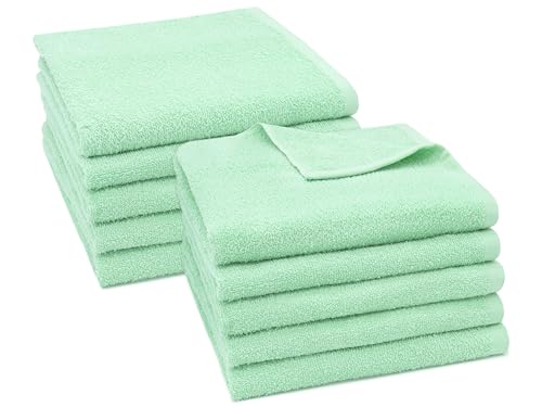 ZOLLNER 10er-Set Handtücher, Baumwollmischung, 50x100 cm, Mint von ZOLLNER