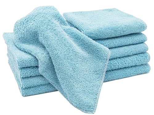 ZOLLNER 10er Set Mikrofasertücher für streifenfreien Glanz - flusenfreie und saugstarke Reinigungstücher - waschbar bis 60°C - 30x30cm in blau - Hotelqualität ZOLLNER 10er Set Mikrofasertücher für streifenfreien Glanz - flusenfreie und saugstarke Reinigungstücher - waschbar bis 60°C - 30x30cm in blau - Hotelqualität von ZOLLNER
