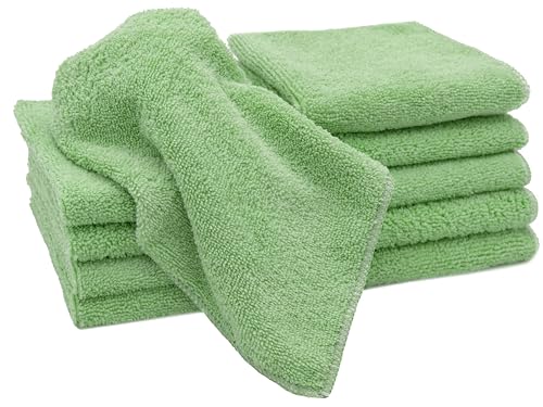 ZOLLNER 10er Set Mikrofasertücher für streifenfreien Glanz - flusenfreie und saugstarke Reinigungstücher - waschbar bis 60°C - 30x30cm in grün - Hotelqualität ZOLLNER 10er Set Mikrofasertücher für streifenfreien Glanz - flusenfreie und saugstarke Reinigungstücher - waschbar bis 60°C - 30x30cm in grün - Hotelqualität von ZOLLNER