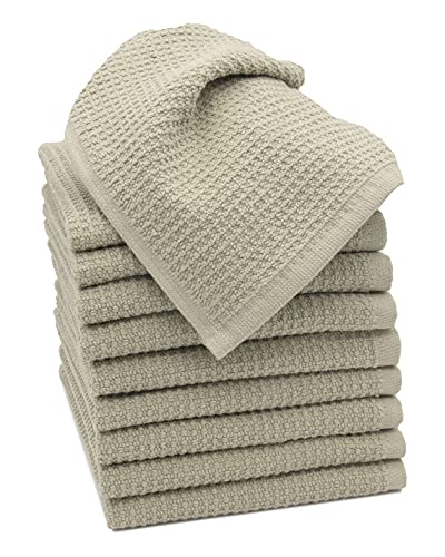 ZOLLNER 10er Set Seiftücher in 30x30 cm - langlebige Handtücher in grau - mit praktischem Aufhänger - Zeitloses Waffelmuster - waschbar bis 95°C - Baumwolle - Hotelqualität von ZOLLNER