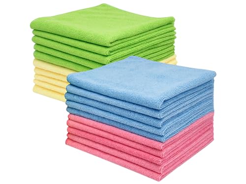 ZOLLNER 20er Set Mikrofasertücher für streifenfreien Glanz - flusenfreie und saugstarke Reinigungstücher - waschbar bis 60°C - Mehrfarbig in 40x40cm - Hotelqualität ZOLLNER 20er Set Mikrofasertücher für streifenfreien Glanz - flusenfreie und saugstarke Reinigungstücher - waschbar bis 60°C - Mehrfarbig in 40x40cm - Hotelqualität von ZOLLNER