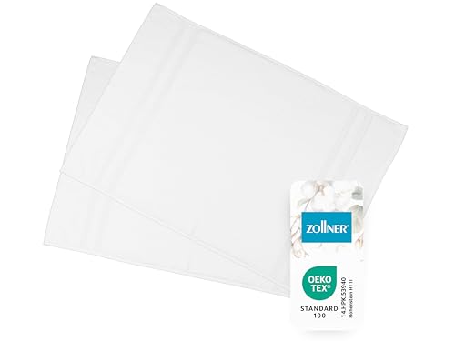 ZOLLNER 2er Set Badematten in 50x70 cm - saugstarke und Flauschige Badvorleger aus Baumwolle - bis 60°C waschbar - für Fußbodenheizung geeignet - in weiß - Hotelqualität ZOLLNER 2er Set Badematten in 50x70 cm - saugstarke und Flauschige Badvorleger aus Baumwolle - bis 60°C waschbar - für Fußbodenheizung geeignet - in weiß - Hotelqualität von ZOLLNER