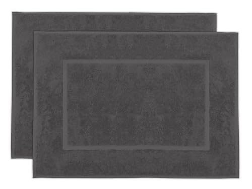 ZOLLNER 2er Set Badematten in 50x70 cm - saugstarke und Flauschige Badvorleger aus Baumwolle - bis 60°C waschbar - für Fußbodenheizung geeignet - in Graphit - Hotelqualität ZOLLNER 2er Set Badematten in 50x70 cm - saugstarke und Flauschige Badvorleger aus Baumwolle - bis 60°C waschbar - für Fußbodenheizung geeignet - in Graphit - Hotelqualität von ZOLLNER