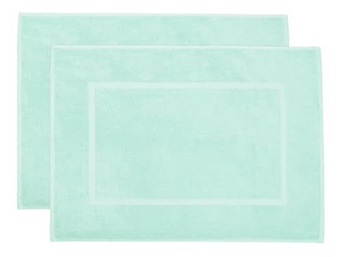 ZOLLNER 2er Set Badematten in 50x70 cm - saugstarke und Flauschige Badvorleger aus Baumwolle - bis 60°C waschbar - für Fußbodenheizung geeignet - in Mint - Hotelqualität ZOLLNER 2er Set Badematten in 50x70 cm - saugstarke und Flauschige Badvorleger aus Baumwolle - bis 60°C waschbar - für Fußbodenheizung geeignet - in Mint - Hotelqualität von ZOLLNER