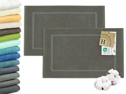 ZOLLNER 2er Set Badematten in 50x80 cm - besonders saugstarke und weiche Badvorleger in Taupe - mit Tiefgangstreifen und Webrahmen - Baumwolle - Hotelqualität ZOLLNER 2er Set Badematten in 50x80 cm - besonders saugstarke und weiche Badvorleger in Taupe - mit Tiefgangstreifen und Webrahmen - Baumwolle - Hotelqualität von ZOLLNER