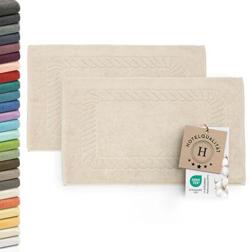 ZOLLNER 2er Set Badematten - weiche und saugstarke Duschvorleger - waschbar bis 95°C - Baumwolle - 50x70 cm in Cappuccino ZOLLNER 2er Set Badematten - weiche und saugstarke Duschvorleger - waschbar bis 95°C - Baumwolle - 50x70 cm in Cappuccino von ZOLLNER