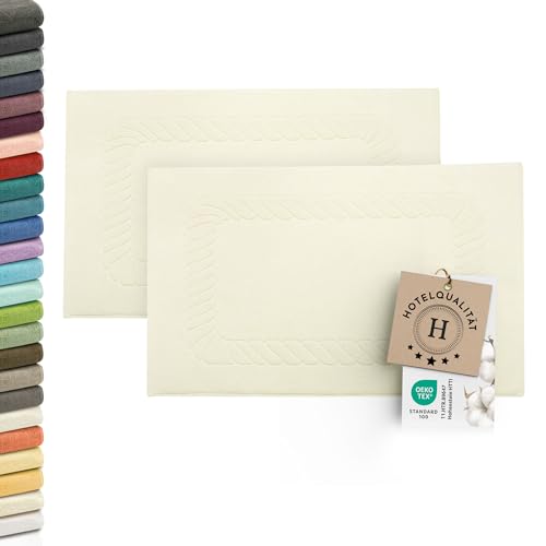 ZOLLNER 2er Set Badematten - weiche und saugstarke Duschvorleger - waschbar bis 95°C - Baumwolle - 50x70 cm in Natur ZOLLNER 2er Set Badematten - weiche und saugstarke Duschvorleger - waschbar bis 95°C - Baumwolle - 50x70 cm in Natur von ZOLLNER
