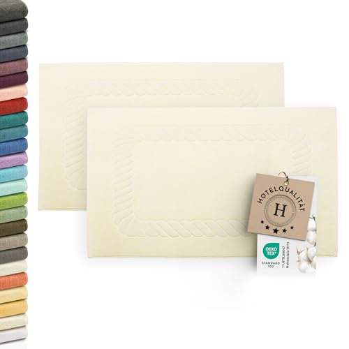 ZOLLNER 2er Set Badematten - weiche und saugstarke Duschvorleger - waschbar bis 95°C - Baumwolle - 50x70 cm in beige ZOLLNER 2er Set Badematten - weiche und saugstarke Duschvorleger - waschbar bis 95°C - Baumwolle - 50x70 cm in beige von ZOLLNER