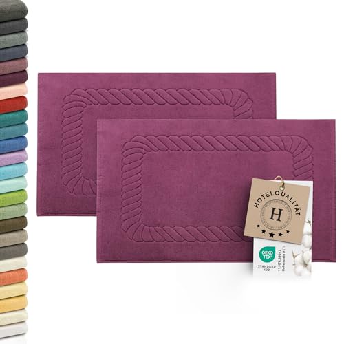 ZOLLNER 2er Set Badematten - weiche und saugstarke Duschvorleger - waschbar bis 95°C - Baumwolle - 50x70 cm in brombeer ZOLLNER 2er Set Badematten - weiche und saugstarke Duschvorleger - waschbar bis 95°C - Baumwolle - 50x70 cm in brombeer von ZOLLNER