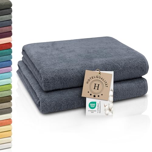 ZOLLNER 2er Set Badetücher - weiche und saugstarke Duschtücher - waschbar bis 95°C - Baumwolle - 100x150 cm in grau ZOLLNER 2er Set Badetücher - weiche und saugstarke Duschtücher - waschbar bis 95°C - Baumwolle - 100x150 cm in grau von ZOLLNER