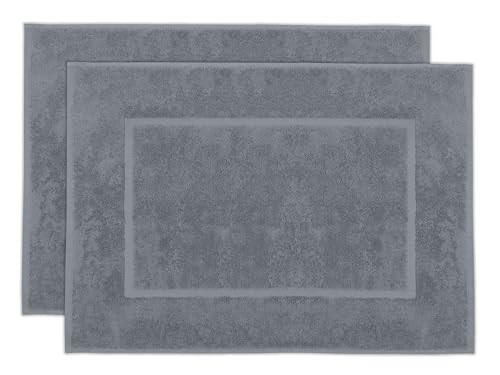 ZOLLNER 2er Set Badematten in 50x70 cm - saugstarke und Flauschige Badvorleger aus Baumwolle - bis 60°C waschbar - für Fußbodenheizung geeignet - in grau - Hotelqualität ZOLLNER 2er Set Badematten in 50x70 cm - saugstarke und Flauschige Badvorleger aus Baumwolle - bis 60°C waschbar - für Fußbodenheizung geeignet - in grau - Hotelqualität von ZOLLNER