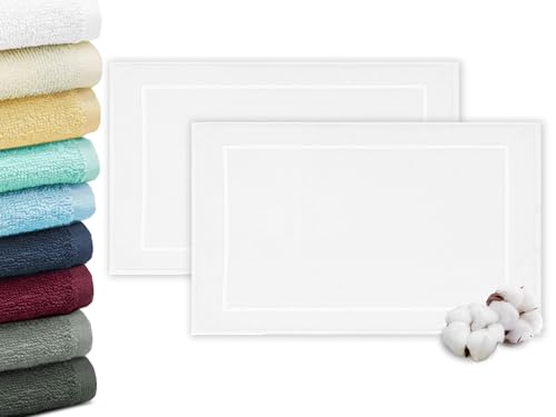 ZOLLNER 2er Set Badevorlagen in 50x70 cm - saugstarke und weiche Badematten in weiß - angenehmer Massageeffekt - waschbar bis 95°C - für Fußbodenheizung geeignet - Baumwolle - Hotelqualität ZOLLNER 2er Set Badevorlagen in 50x70 cm - saugstarke und weiche Badematten in weiß - angenehmer Massageeffekt - waschbar bis 95°C - für Fußbodenheizung geeignet - Baumwolle - Hotelqualität von ZOLLNER