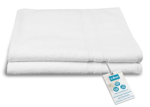 ZOLLNER 2er Set Badevorlagen 100% Baumwolle, 50x70 cm, Weiß ZOLLNER 2er Set Badevorlagen 100% Baumwolle, 50x70 cm, Weiß von ZOLLNER