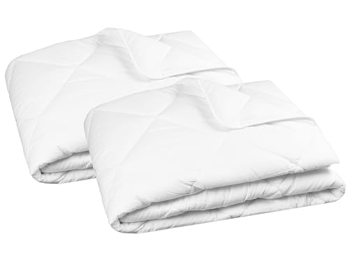 ZOLLNER 2er Set Ganzjahresdecke in 135x200 cm - hautfreundliche und atmungsaktive Tagesdecke - mit Rautensteppung - Füllung aus Polyester - waschbar bis 95°C - Hotelqualität - Oeko Tex® Zertifiziert von ZOLLNER