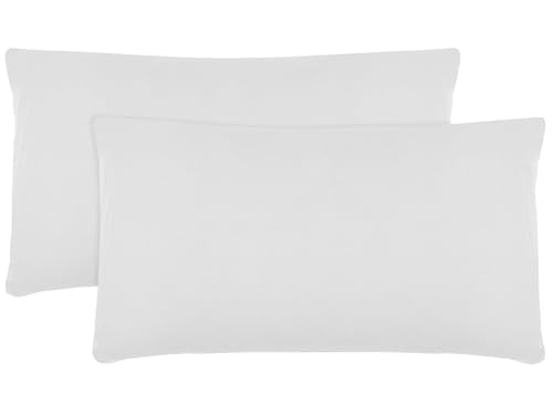 ZOLLNER 2er Set Feinjersey-Kopfkissenbezüge 100% Baumwolle, 40x80 cm, Weiß von ZOLLNER