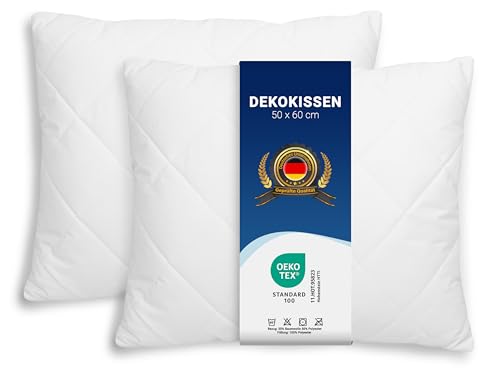 ZOLLNER 2er Set Kissen - Made in Europe – Polyesterfüllung - Bezug aus Mischgewebe - waschbar bis 95°C - 50x60 cm - Hotelqualität - Oeko Tex® Zertifiziert von ZOLLNER