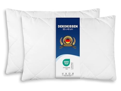 ZOLLNER 2er Set Kissen - Made in Europe – Polyesterfüllung - Bezug aus Mischgewebe - waschbar bis 95°C - 30x40 cm - Hotelqualität - Oeko Tex® Zertifiziert von ZOLLNER