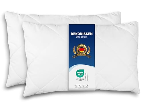 ZOLLNER 2er Set Kissen - Made in Europe – Polyesterfüllung - Bezug aus Mischgewebe - waschbar bis 95°C - 30x50 cm - Hotelqualität - Oeko Tex® Zertifiziert von ZOLLNER