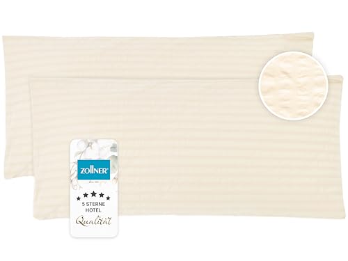 ZOLLNER 2er Set Kissenbezüge mit HV20 100% Baumwolle, 40x80 cm, Creme ZOLLNER 2er Set Kissenbezüge mit HV20 100% Baumwolle, 40x80 cm, Creme von ZOLLNER