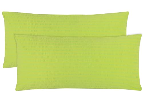 ZOLLNER 2er Set Kissenbezüge mit HV20 100% Baumwolle, 40x80 cm, Grün von ZOLLNER