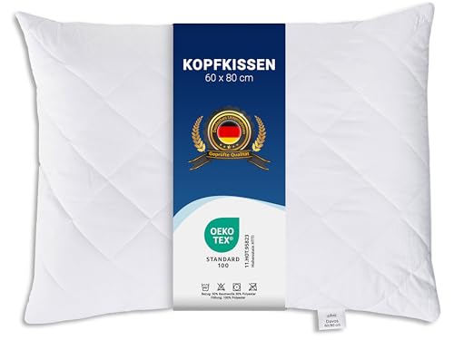 ZOLLNER 2er Set Kopfkissen - 60x80 cm - mit Reißverschluss – Individuell anpassbare Füllung aus Synthetikfasern - bis 95°C waschbar - Bezug aus Baumwollmischung - Hotelqualität von ZOLLNER